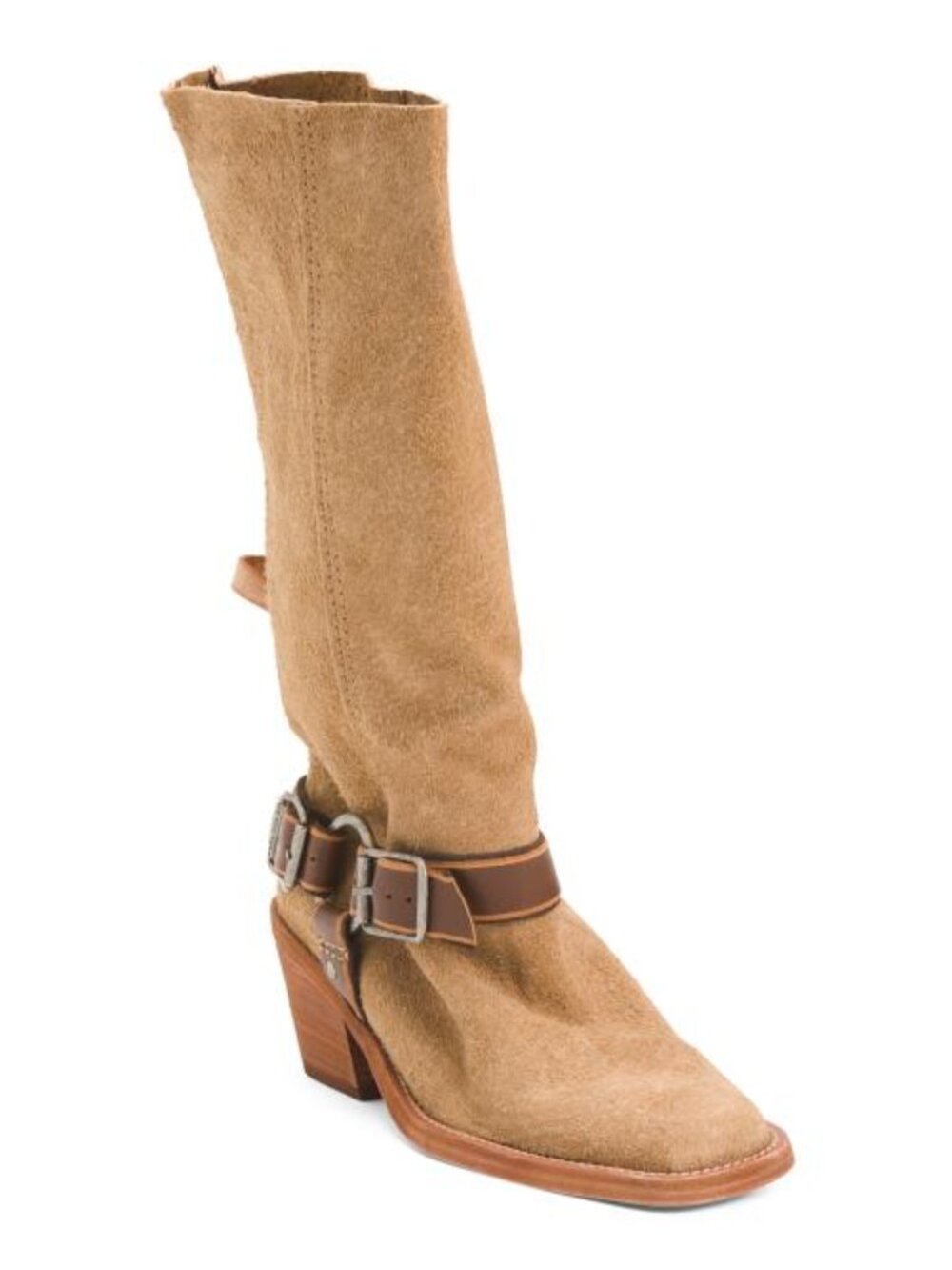 FREE PEOPLE Made In Portugal Suede Denver Double Buckle Boots